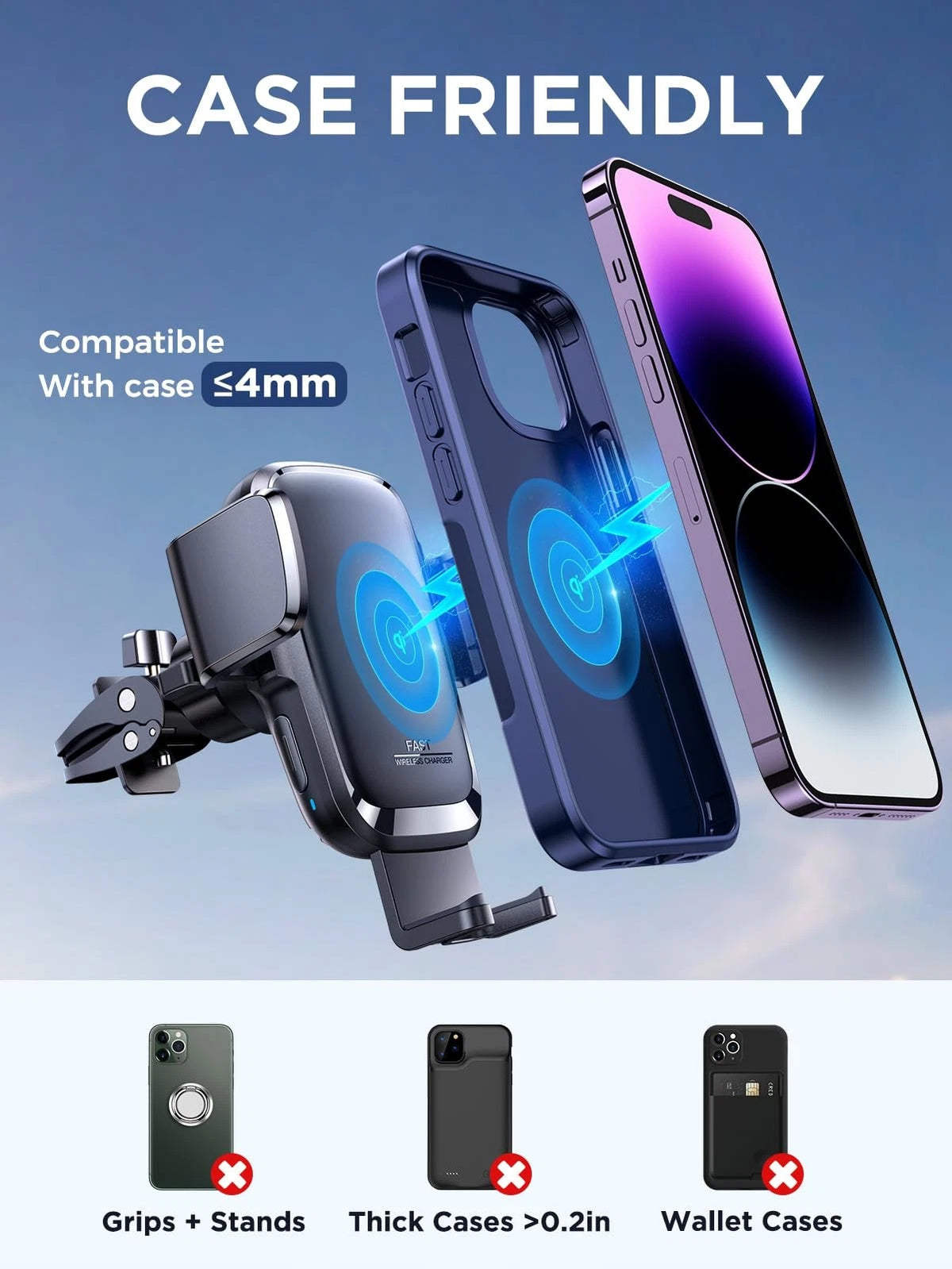 JOYROOM Wireless Car Charger, 15W Fast Charging Auto Clamping A 243