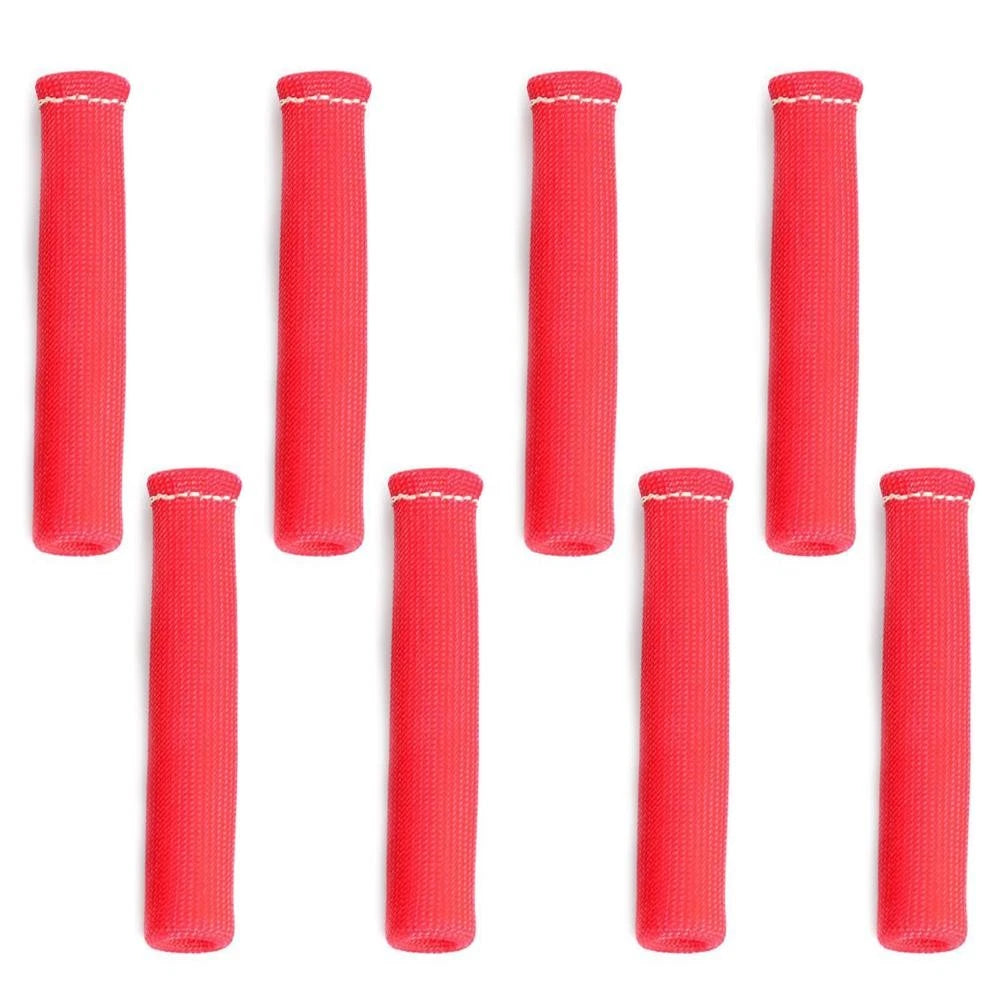 8Pcs Red Spark Plug Wire Sheath Wire Boots Sleeve Heat Shield Cover For SBC BBC;