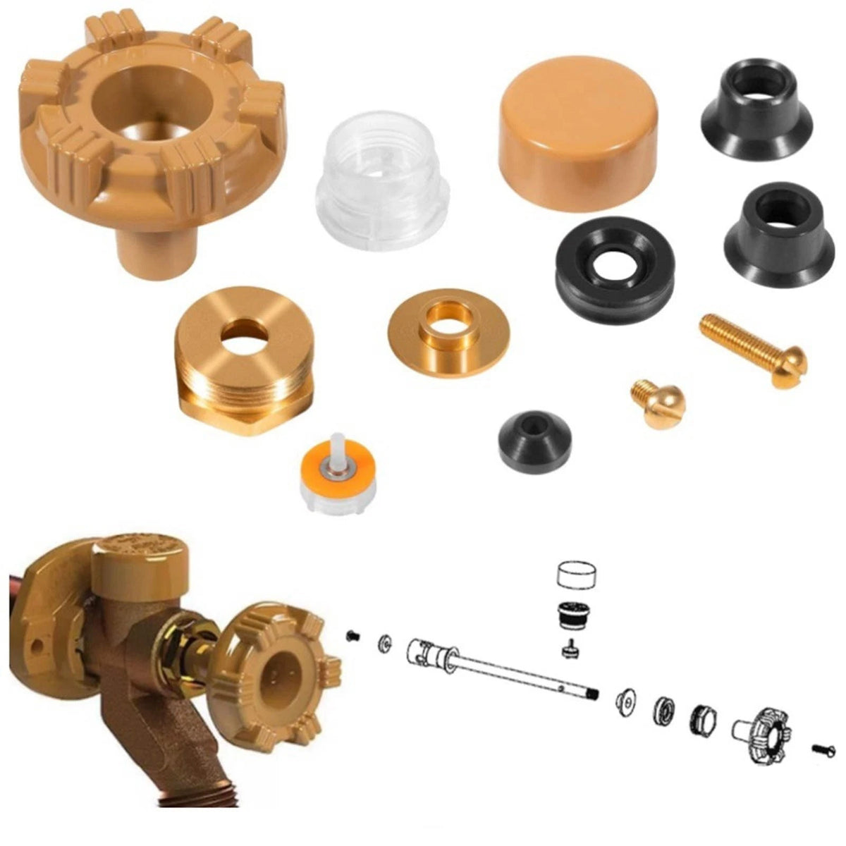 Woodford Model 17 External Faucet Metal Handle Repair Kit RK-17MH for Leak Fix