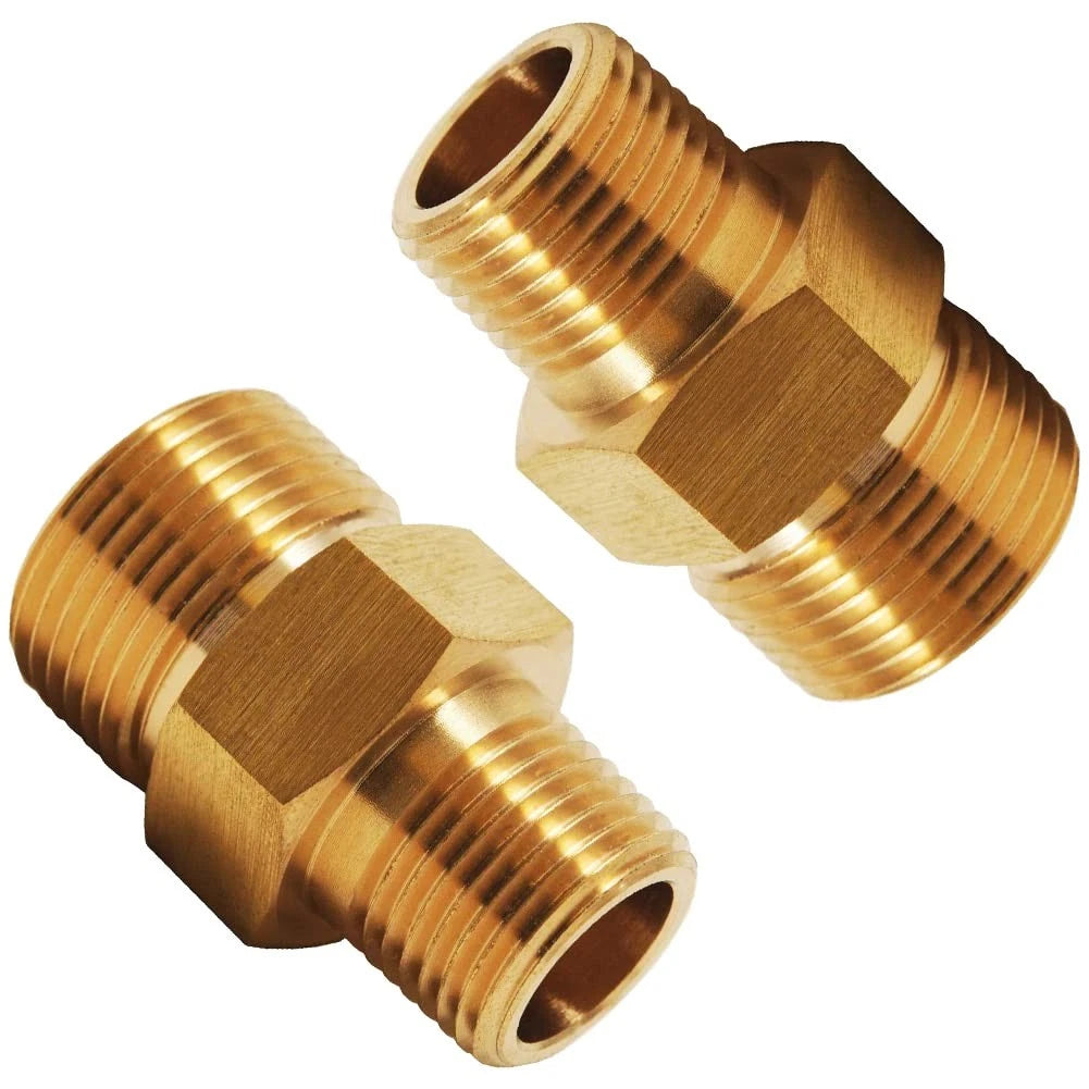 Fitvell Pressure Washer Fitting 1/4" NPT M22-14mm Male x 1/4 Male, Brass