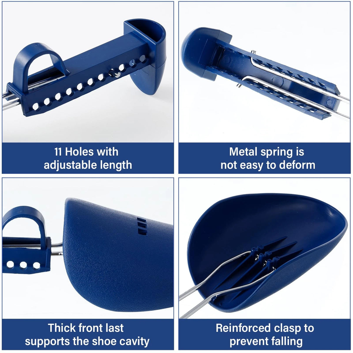 Honeydak 20 Pairs Plastic Shoe Stretcher 9.25-12.20 inches, Dark Blue