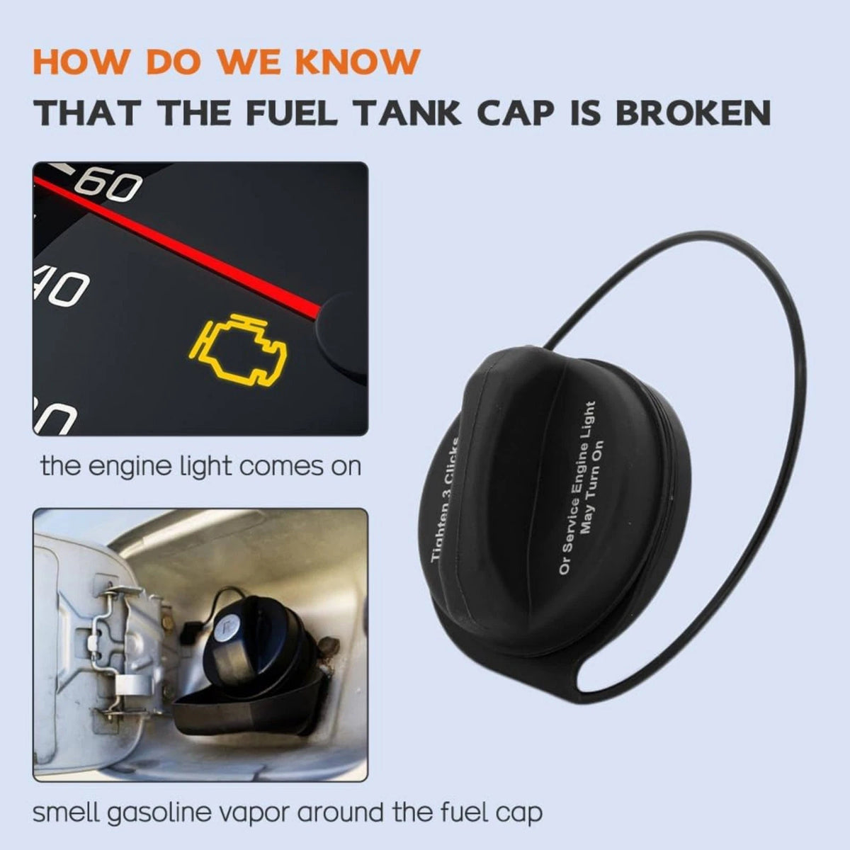 GT330 Easy Install Fuel Gas Tank Cap Replacement 2007-2011 For GMC Acadia