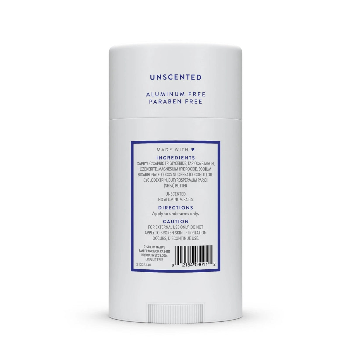 Native Deodorant,Unscented, Aluminum Free, Paraben 2.65 Ounce (Pack of 1)