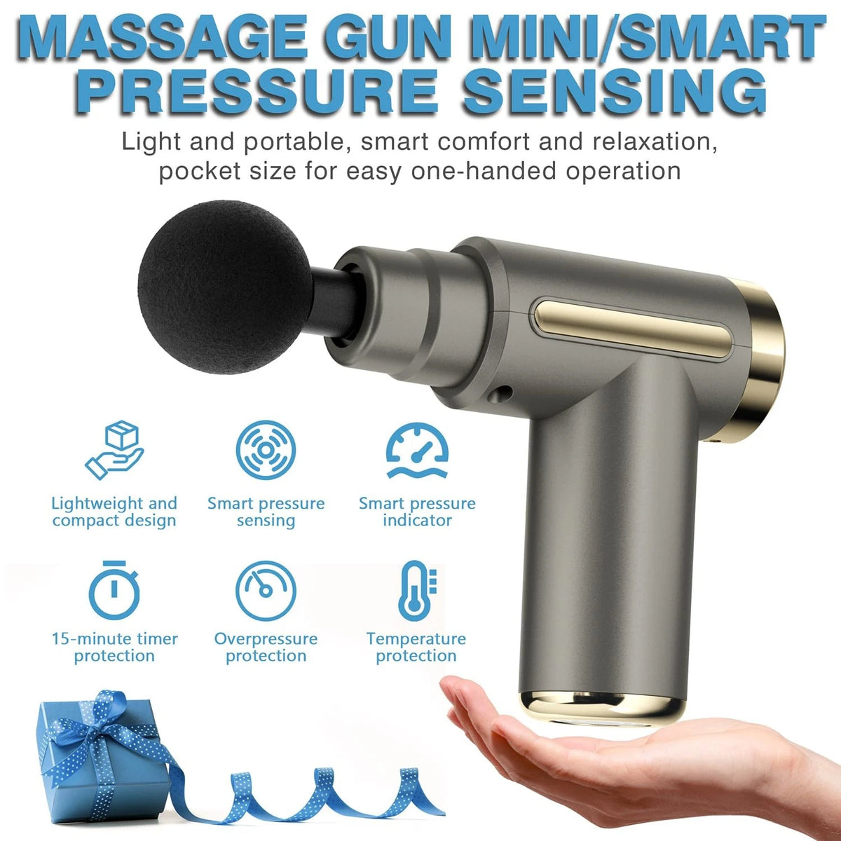 cotsoco Massage Gun Deep Tissue for Pain Relief with 4 Greysilver