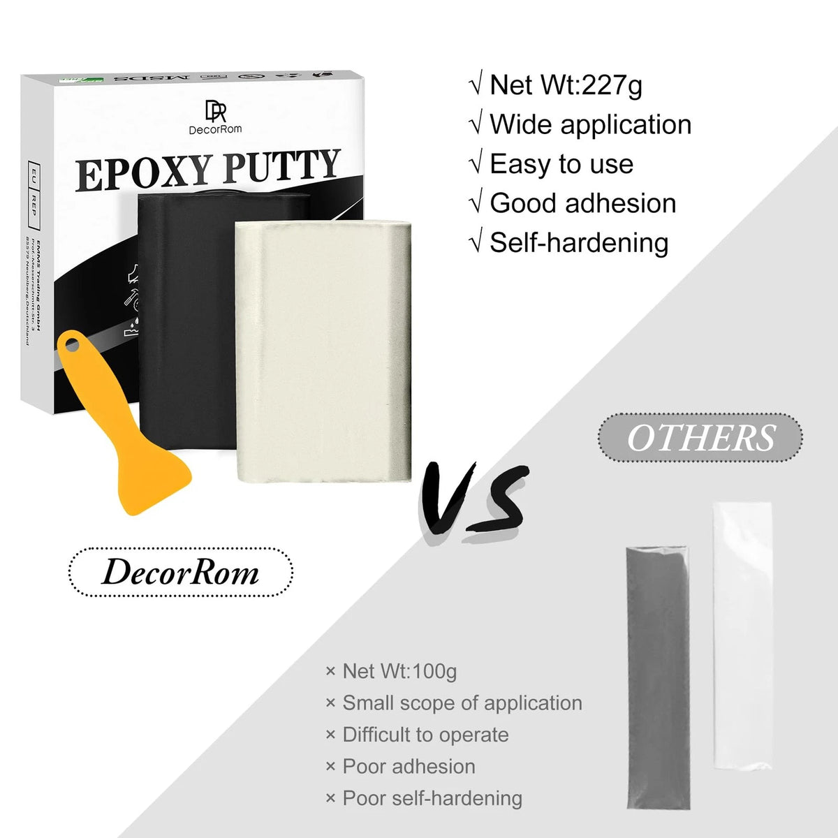 Epoxy Putty - 8oz / 227g Pool Putty, 2 in 1 Underwater 8 fluid ounces, Black