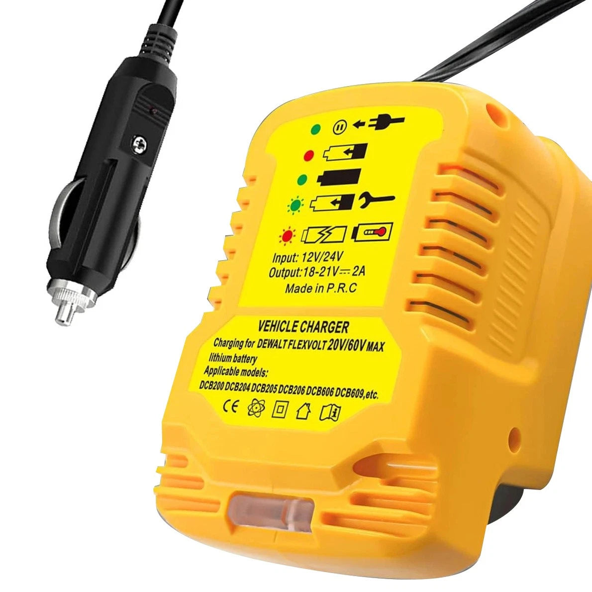 For DeWalt 18V 20V MAX Li-ion Battery Car Charger Compact Design w LED Status
