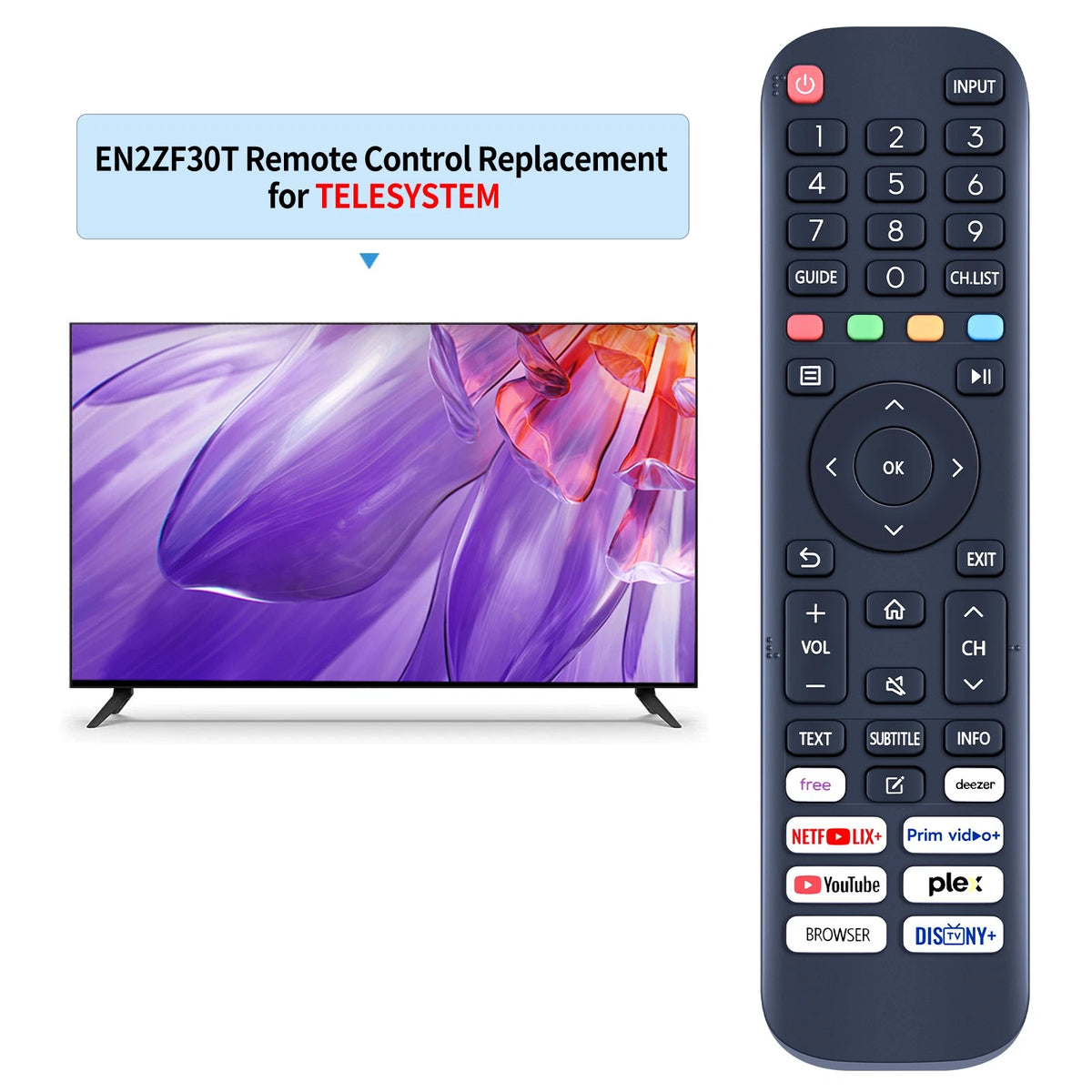 Replace Remote Control For RCA VRS32HQ1 Smart TV 32 Inch (80 cm) HDLED TV
