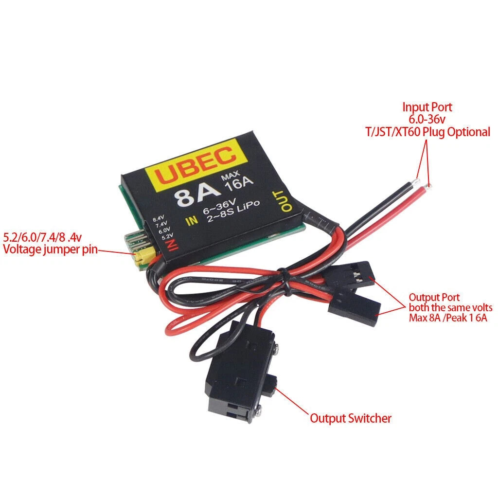 1*DC-DC UBEC-8A 6V-36V 2-8s LiPo Independent Power Supply Module Board For FPV