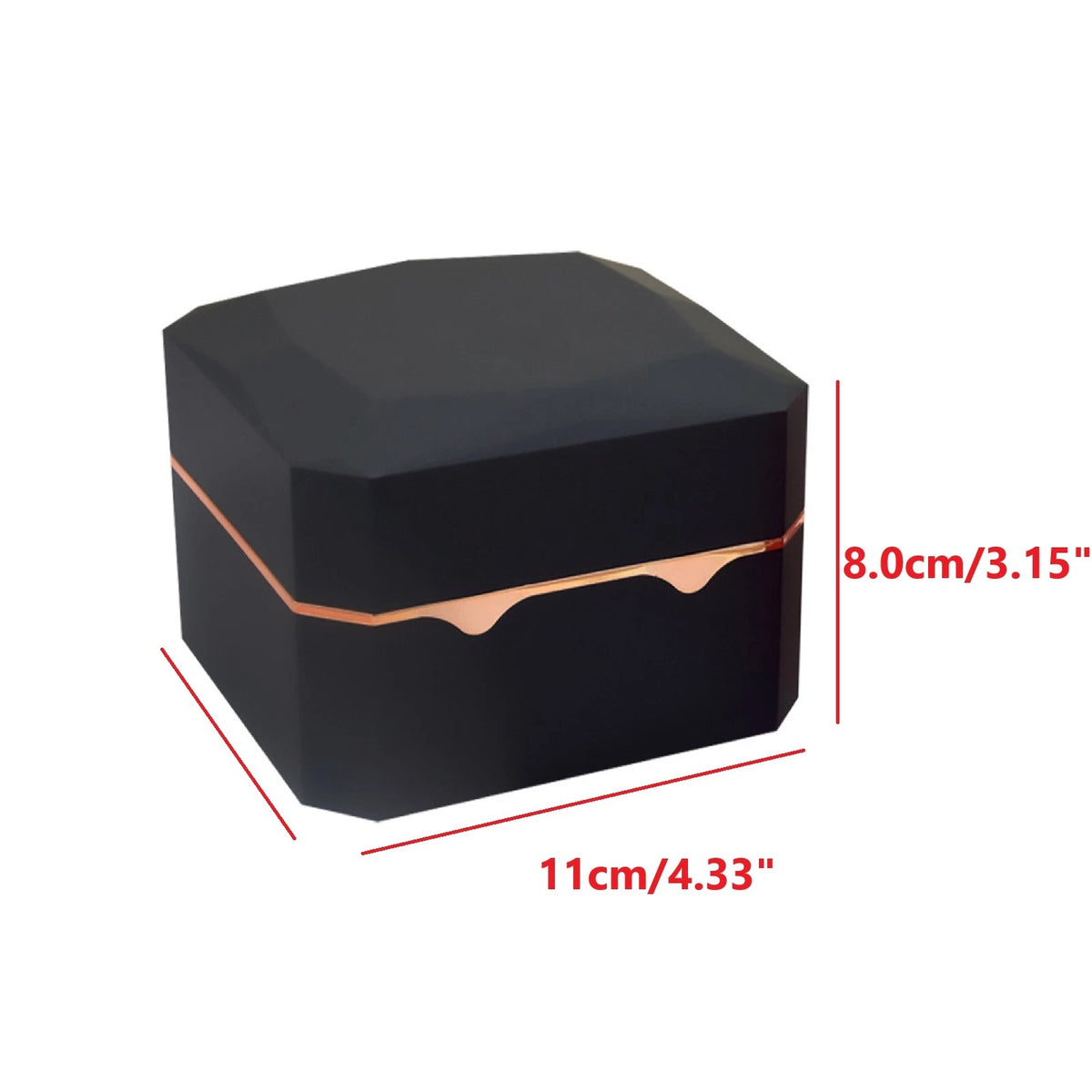 LED Light Watch Case Antidust Display Storage Holder Luxury Jewelry Box Black/
