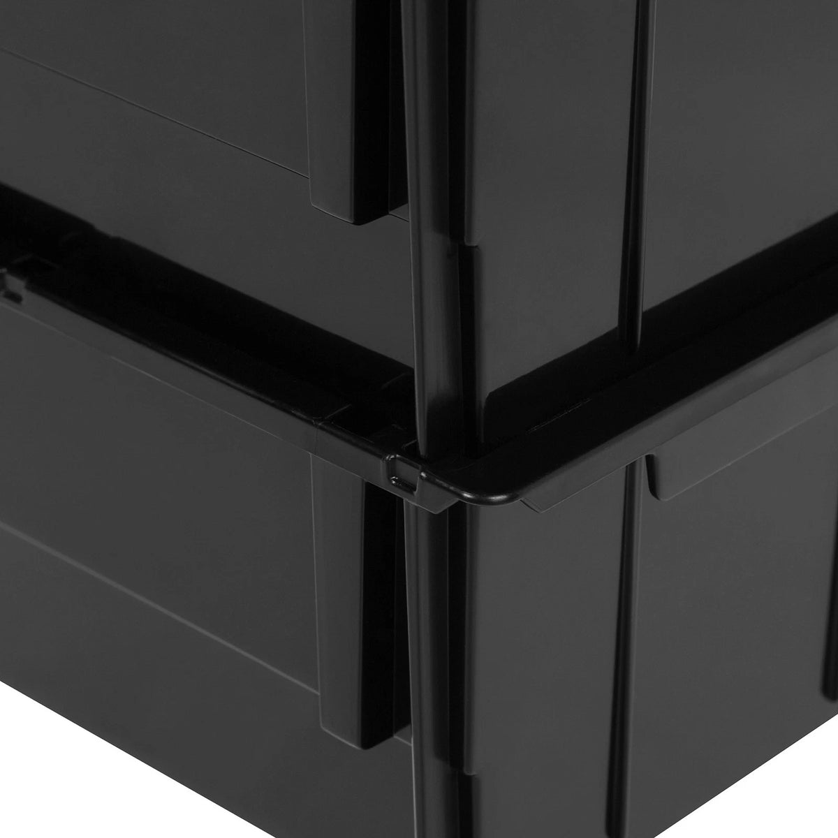 IRIS USA Small Stackable Storage Bins, 12-Pack, 7.5 x - 12 Pack, Black