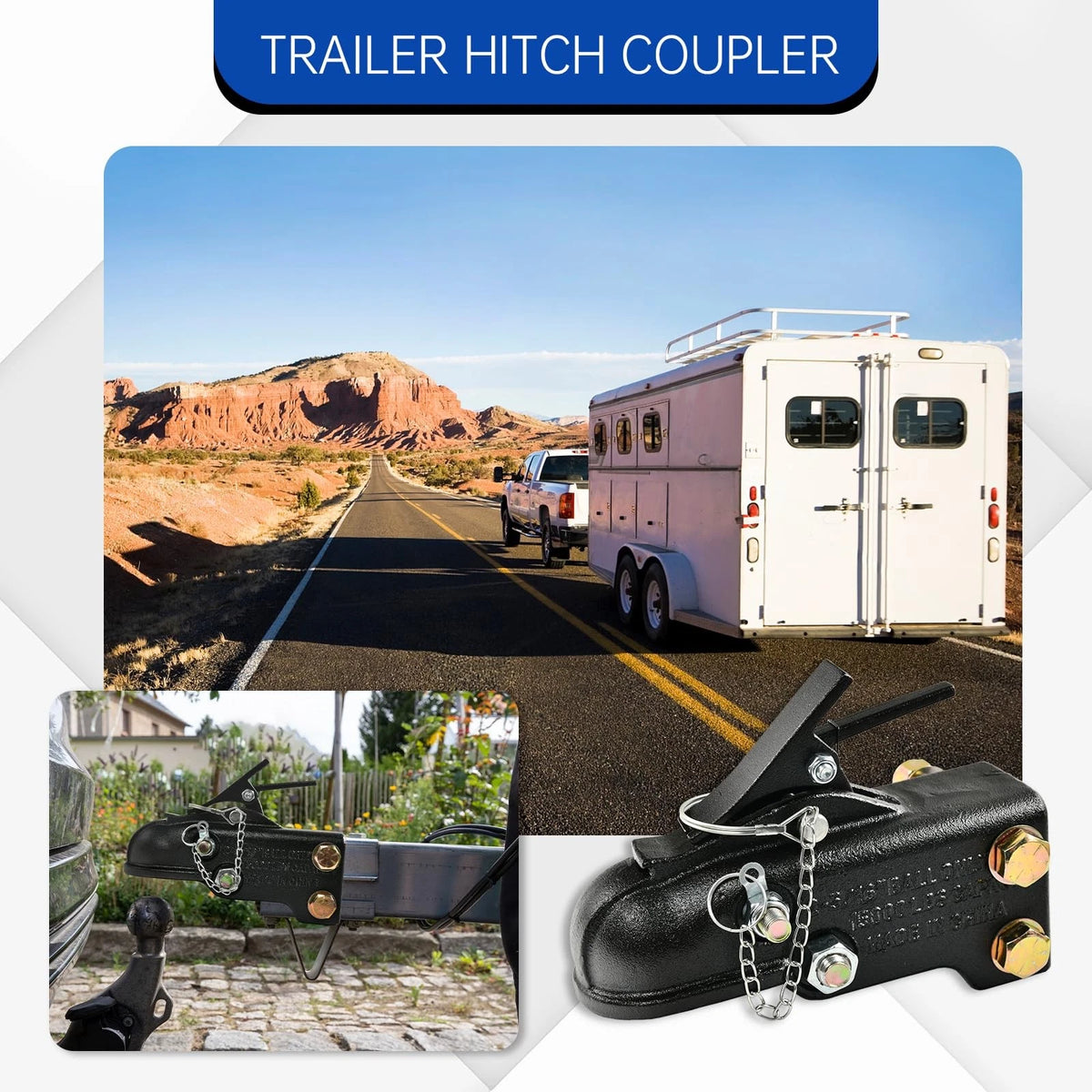 2-5/16" Adjustable Trailer Coupler, 15000LBS Capacity & Standard