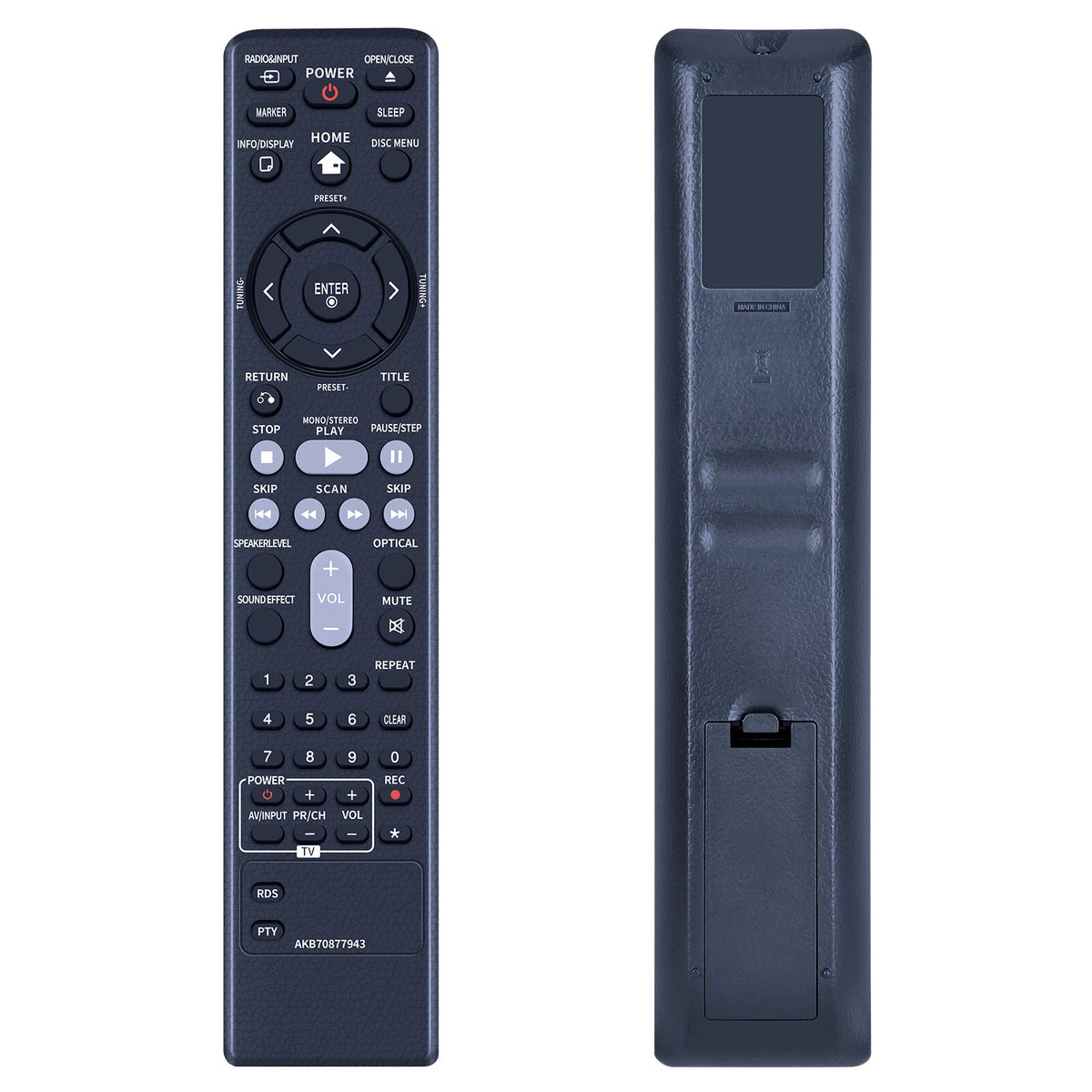 AKB70877943 Replacement Remote Control For LG DVD Micro Hi-Fi System FB166