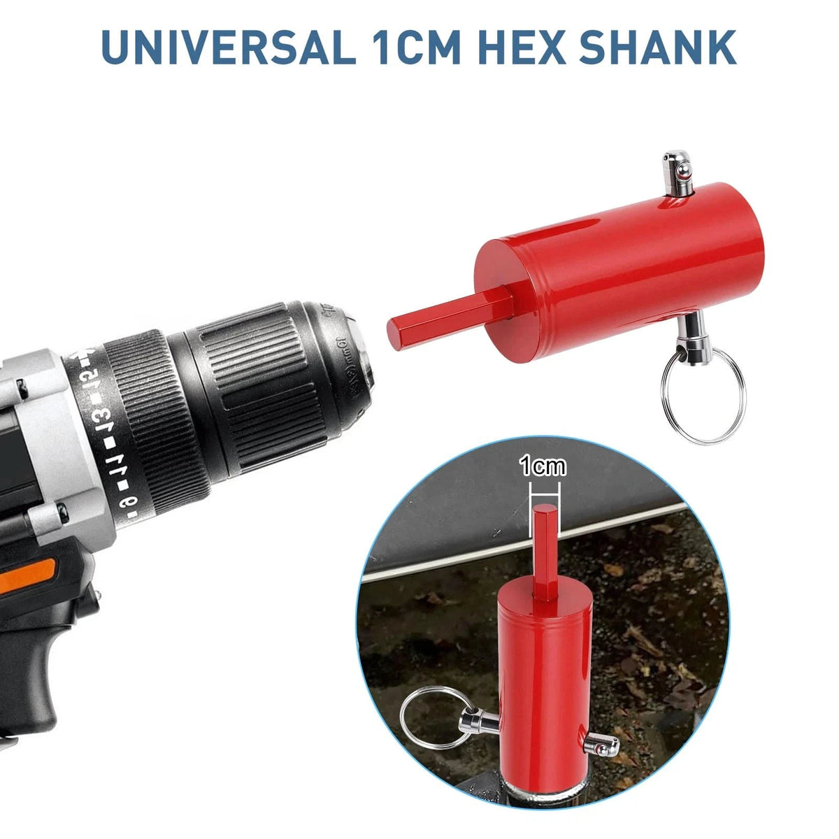 Flatbed Trailer Jack Crank Adapter 1 Inch Hex Bit for 3/8 Drill Attachment