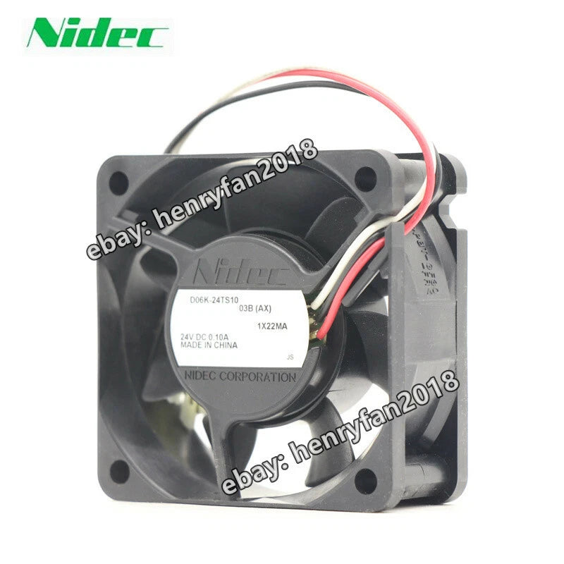 Nidec Fan D06K-24TS10 Axial Fan DC 24V 0.10A 60X60X25mm 3pin Server Cooling Fan