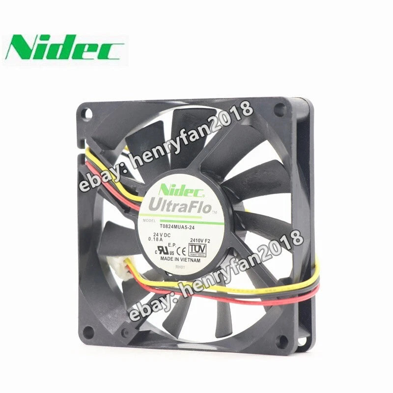 Nidec T0824MUA5-24 Axial Fan DC 24V 0.18A 80X80X15mm 3-pin Cooling Fan