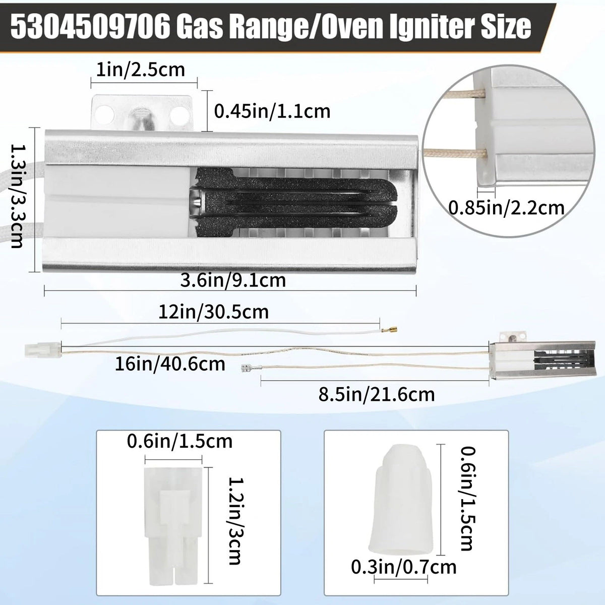 PS12071409 Range Oven Igniter For Frigidaire Kenmore Crosley Gas Stove 120V