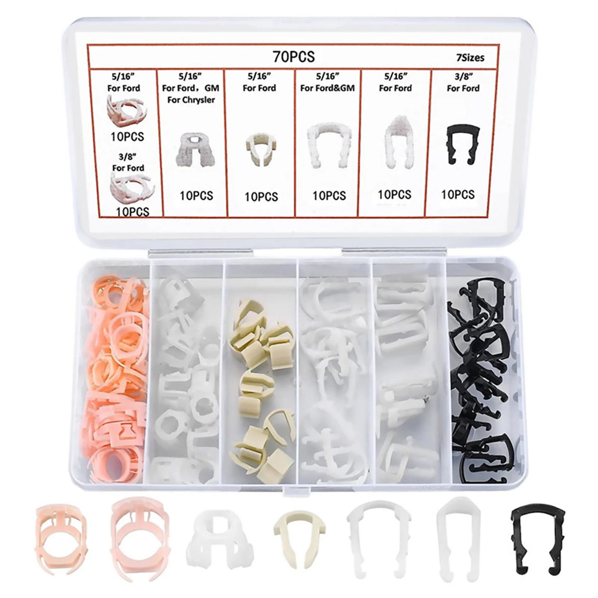 70* Fuel Line Retainer Clip Assortment Replacement For Ford Car Accessories