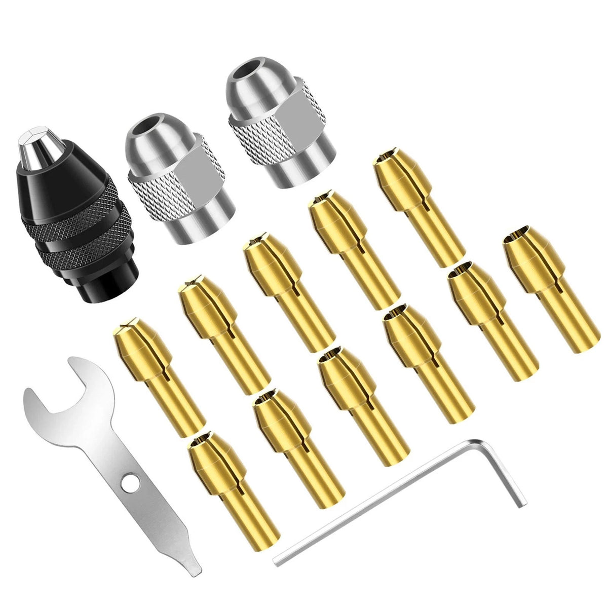 16PCS Drill Chuck Collet Set for Dremel perfect for light-duty accessories