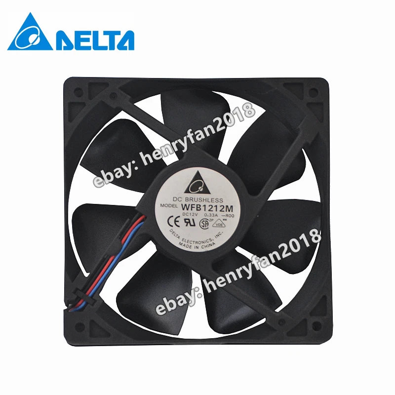 Delta WFB1212M Axial Fan 12V 0.33A 120*120*25MM 3-Wire DC BRUSHLESS Cooling Fan