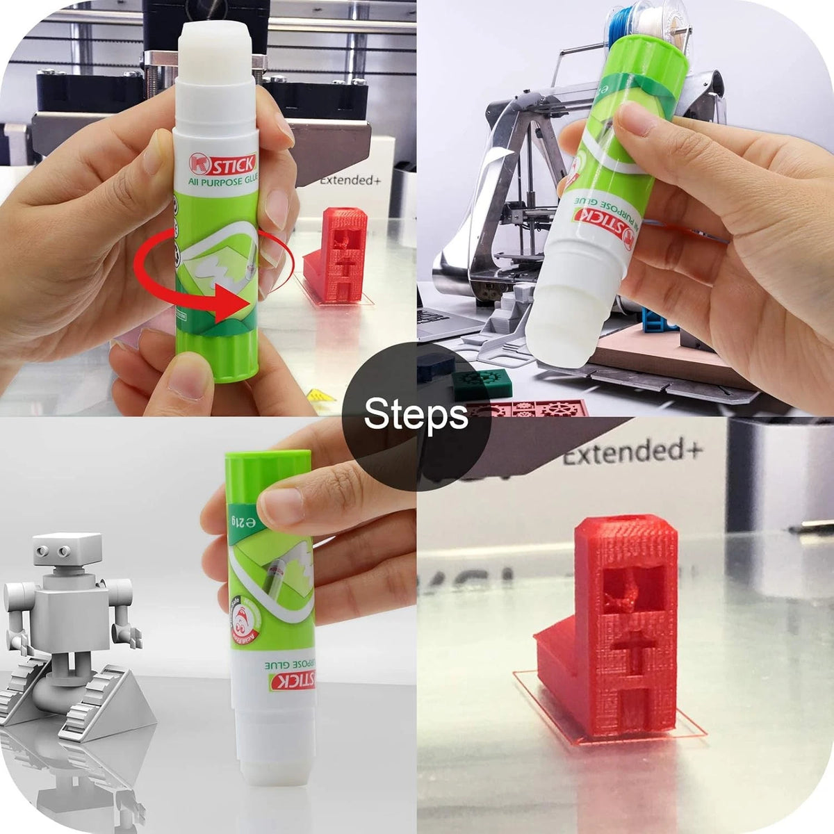 3D Printer Glue Sticks, FENGWANGLI 4 Pieces Solid Adhesive for Hot Bed 2