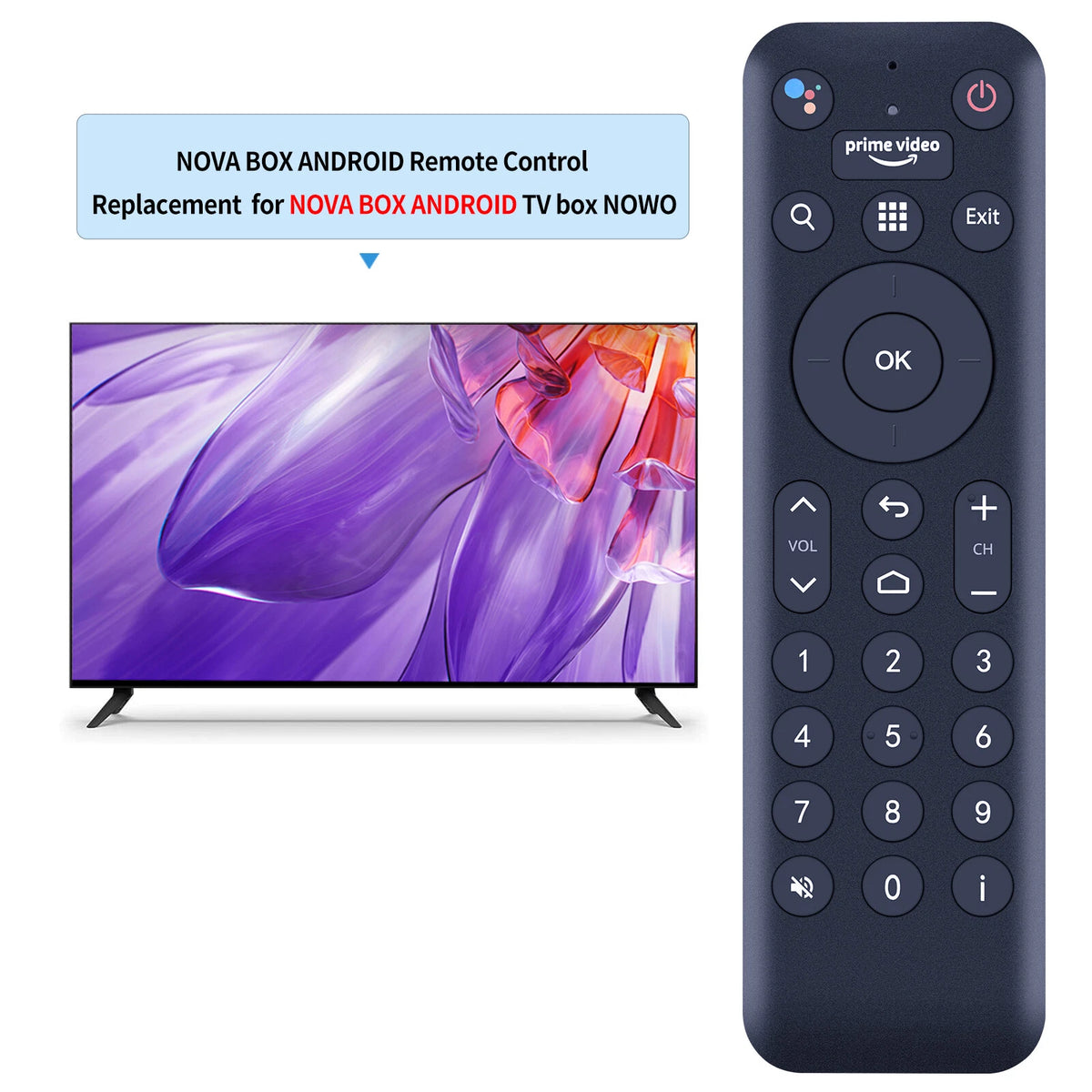 Replacement Remote Control For NOVA Android TV Box 4K da NOWO Without Voice