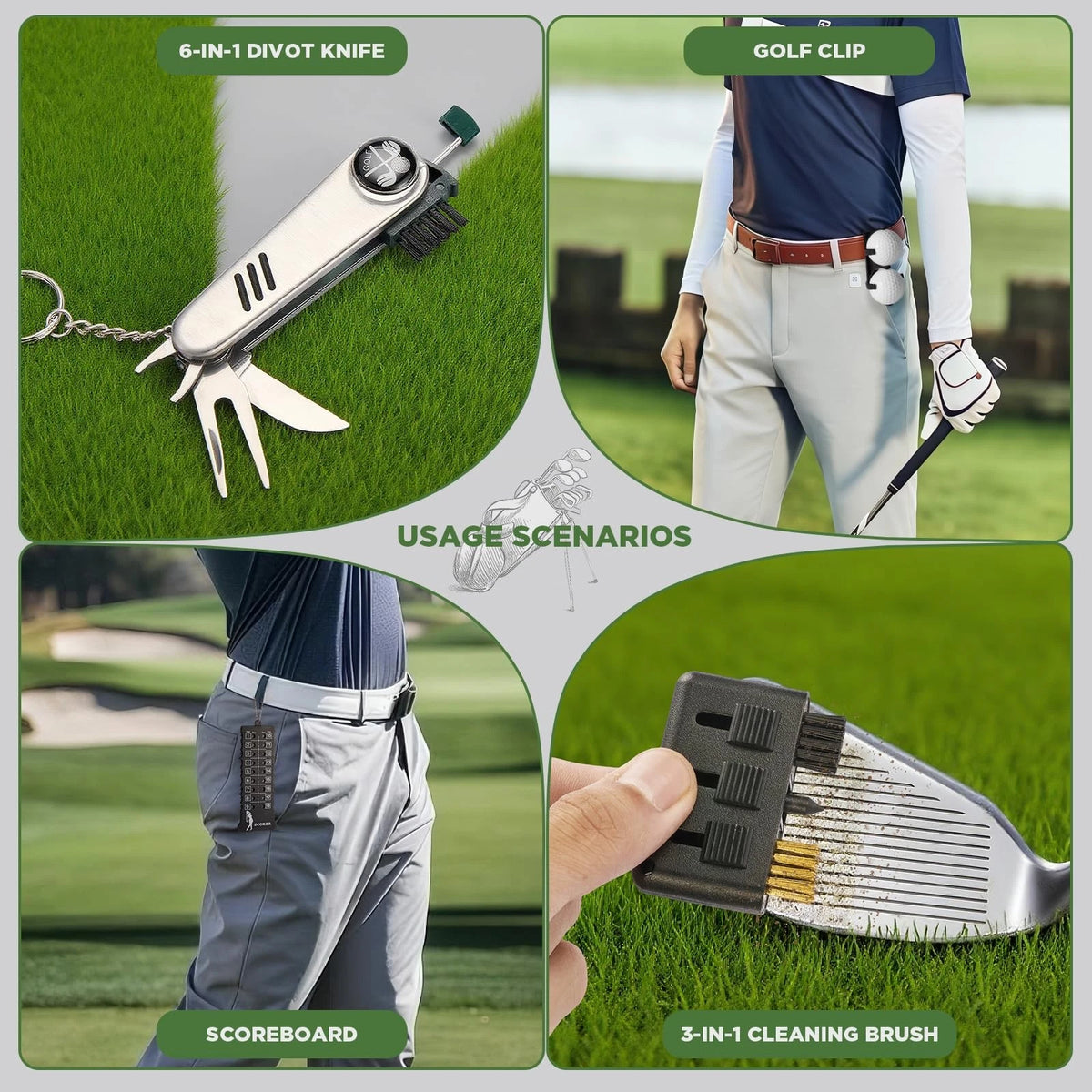 SANLINZOM Golf Accessories for Men and Women Golfers, Black