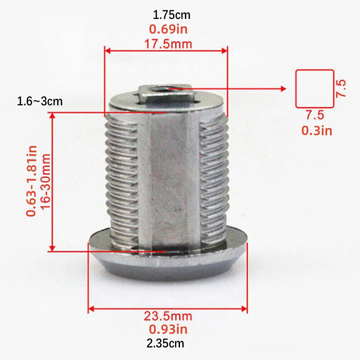 Stainless Steel Mail Box 16mm Lock with 2 Keys Mailbox Mail Letter Box Safety