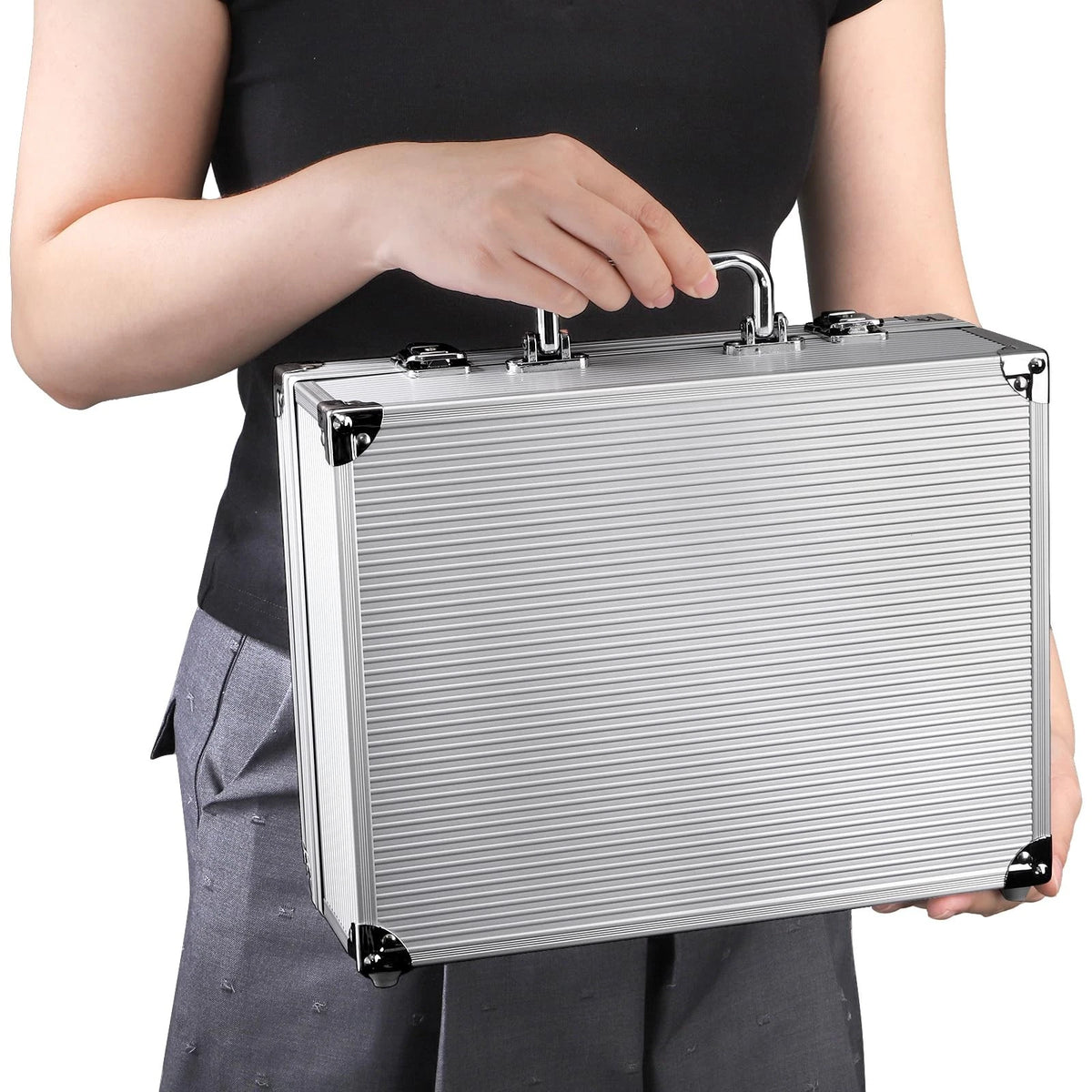 DEAYOU Tattoo Kit Box, Machine Case with 12.2" x 9.4" x 5.1", Silver