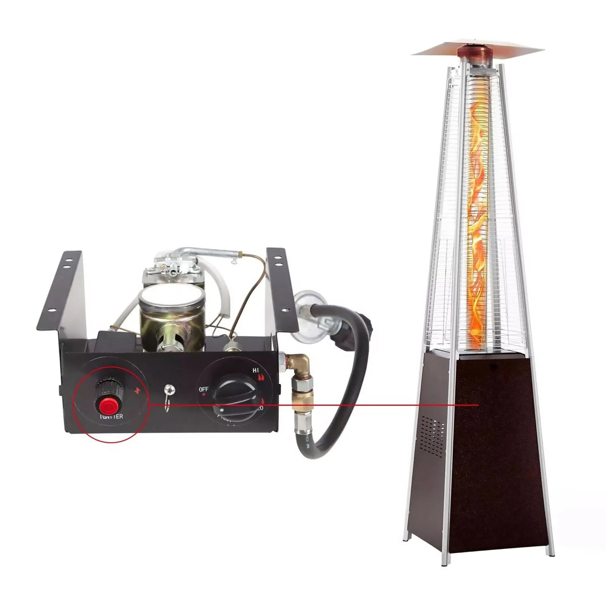 1pc Electronic Igniter with Cable 14.2in/36cm for Outdoor Patio Patio Heater