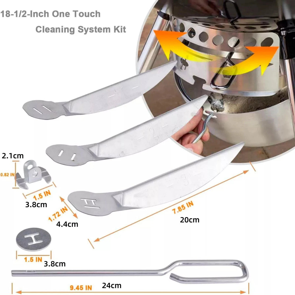 18-1/2-Inch One-Touch Cleaning System Kit For Weber Grill 307408 Repair Part