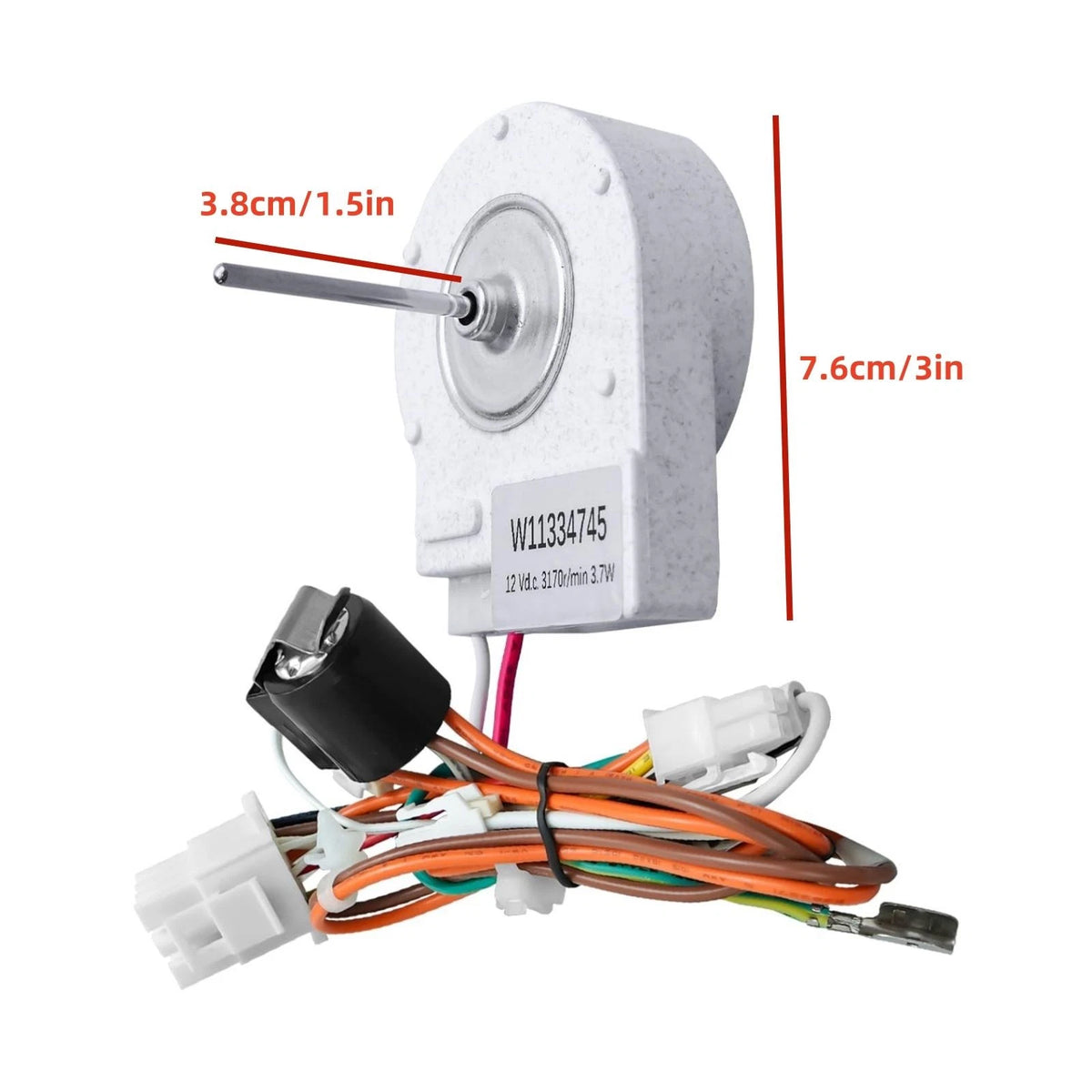 W11334745 OEM Evaporator Fan Motor DC12V Fits Whirlpool/IKEA Refrigerator Parts