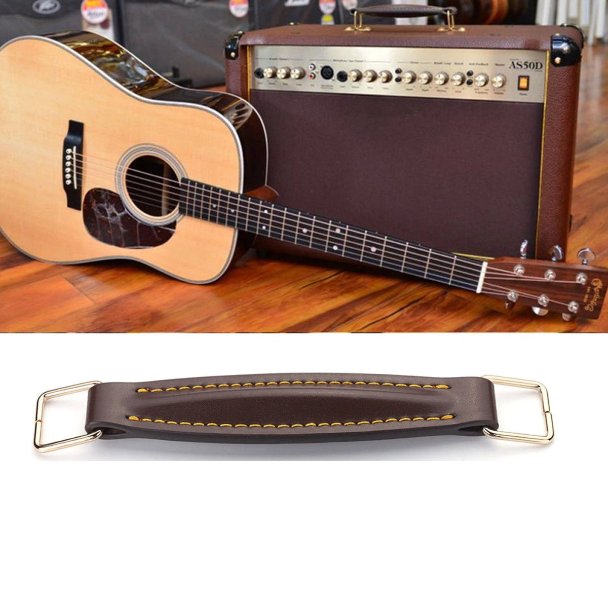 1Pc Guitar Leather Handle With Fitting For Marshall Amp AS50D AS100D Coffee aa