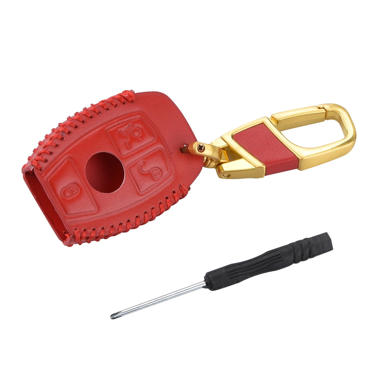 3 Buttons Car Remote Key Fob Case Holder Cover Chain For Mercedes Benz Eew