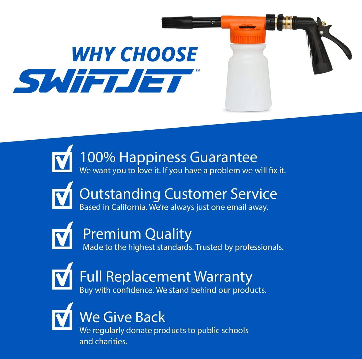 SwiftJet Car Orange Foam Sprayer With Wash Mit, Gun with Mitt