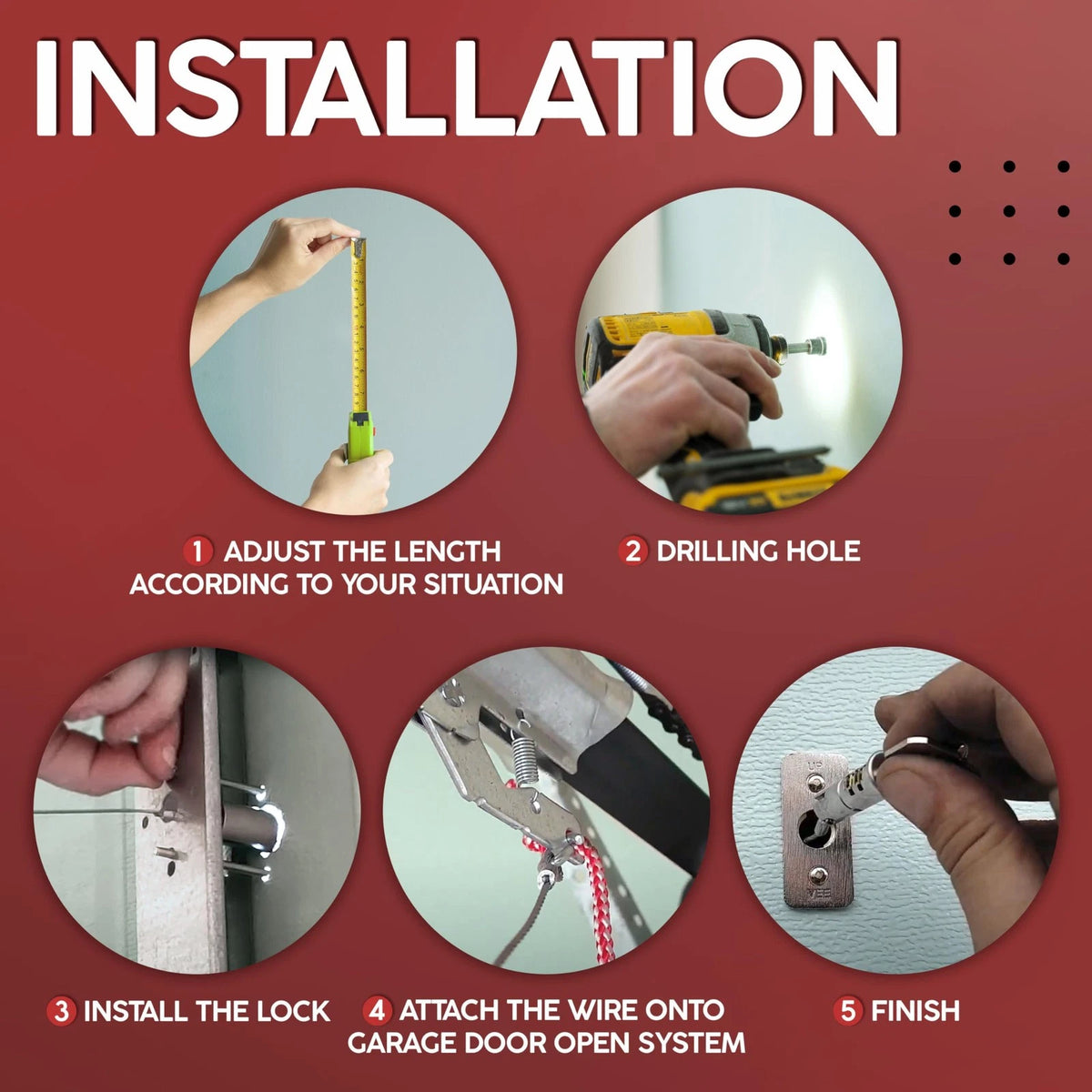 Emergency Release Lock Kit, Universal Garage Door Silver