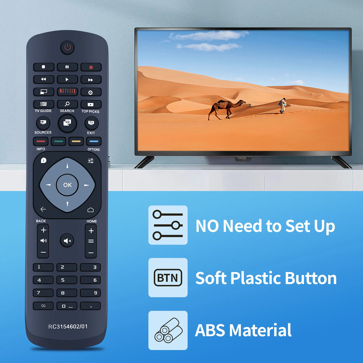 RC3154602/01 For Philips TV Remote Control 52PFL7704D 47PFL7704D 42PFL7704D