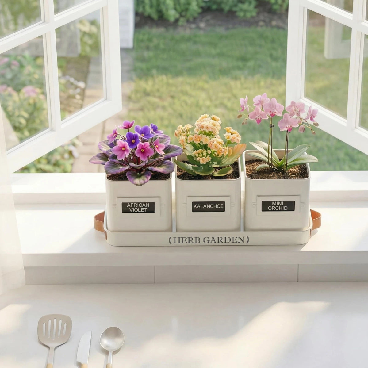 PERFNIQUE Indoor Herb Garden, 5.1 inches x 14.1 x 5.5 inches, White