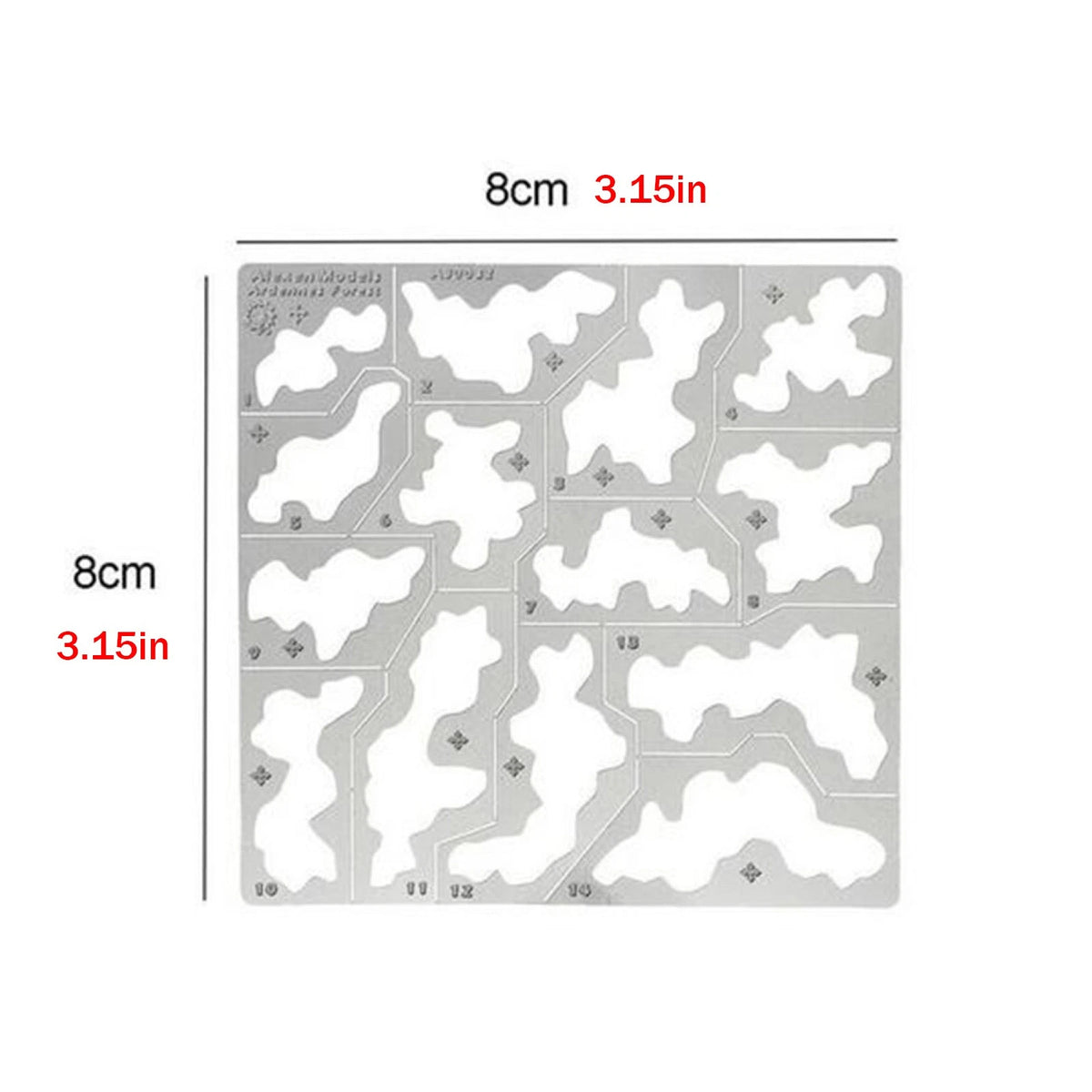 1/35 1/100 Stainless Steel Hollow Forest Camouflage Template Spray Craft Tool