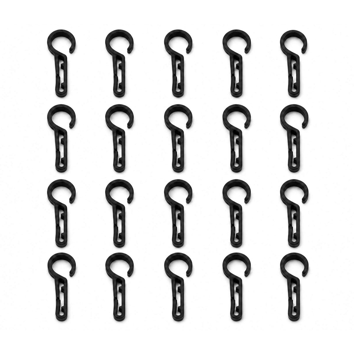 20Pack Headlamp Clips Attachment Head Light Clamps Black Hard Safety Cap Hook