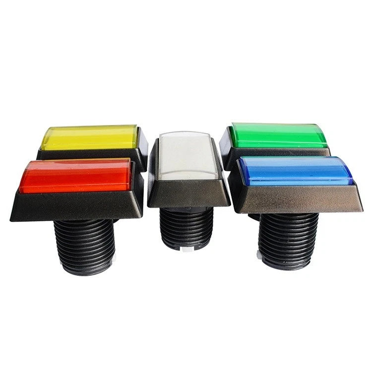5Pcs Arcade Square Rectangle Buttons LED Push Illumilated w/ Microswitch w