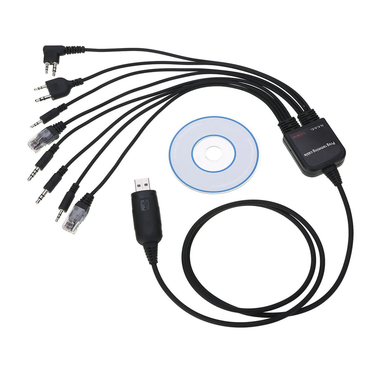 8 in 1 USB Programming Cable+Software CD For Motorola Baofeng Kenwood HYT Radio