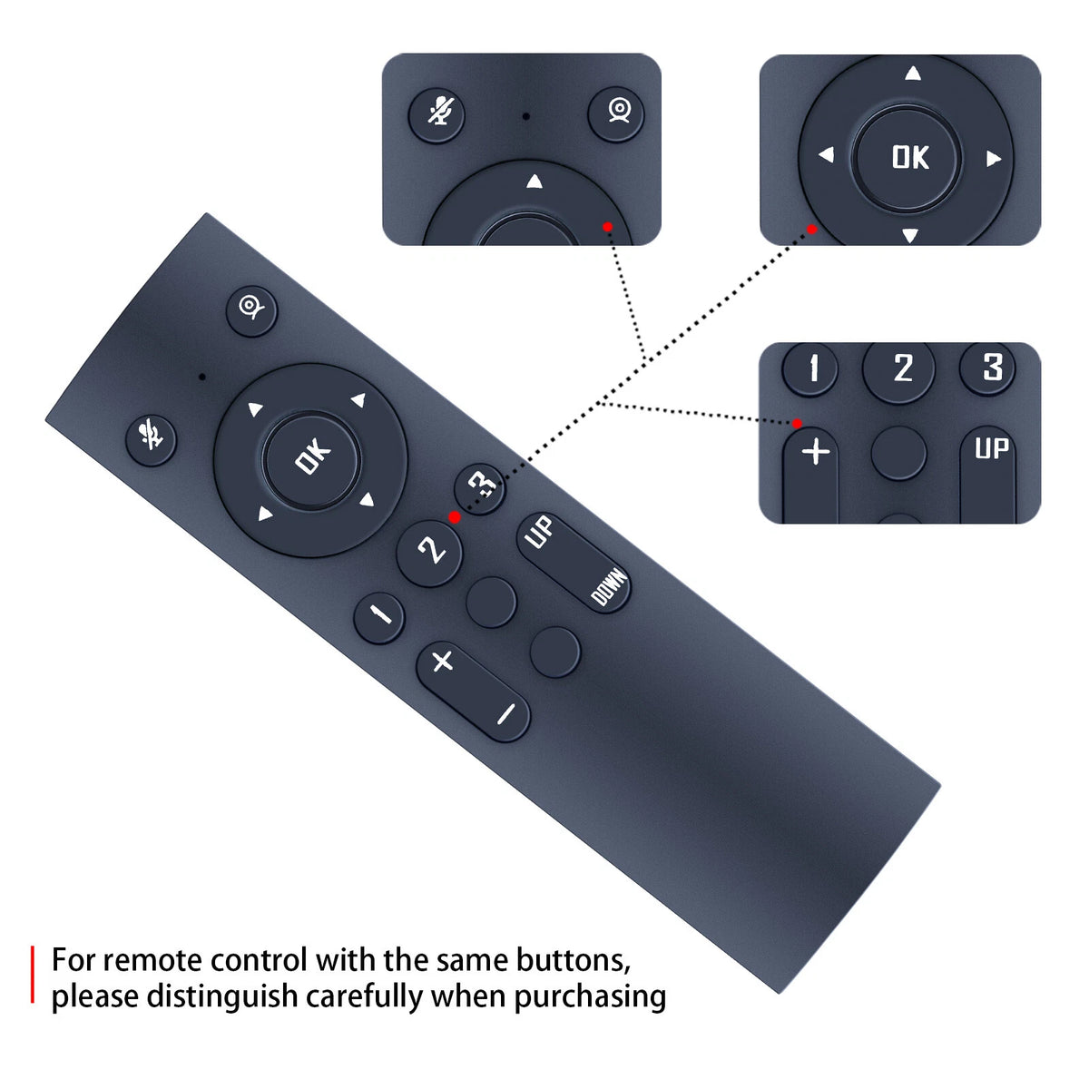 For Yealink VCR20 1206612 Remote Control UVC MVC A10 A20 A30 Video Conference