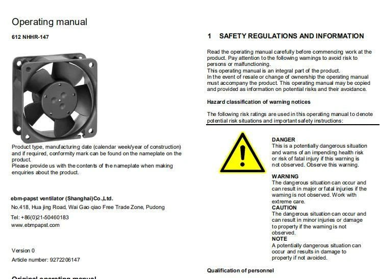 612NHHR Axial Fan 60*60*25mm 12VDC 2.9W High Air Volume Ebmpapst Case Fan