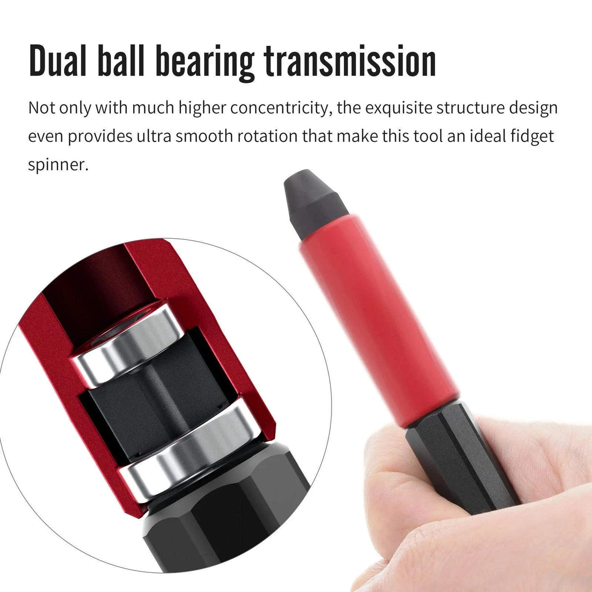 For Mobius Hand Drill AT-MHD Dual-Bearing Smooth Fidget Spinner 29g Aluminium