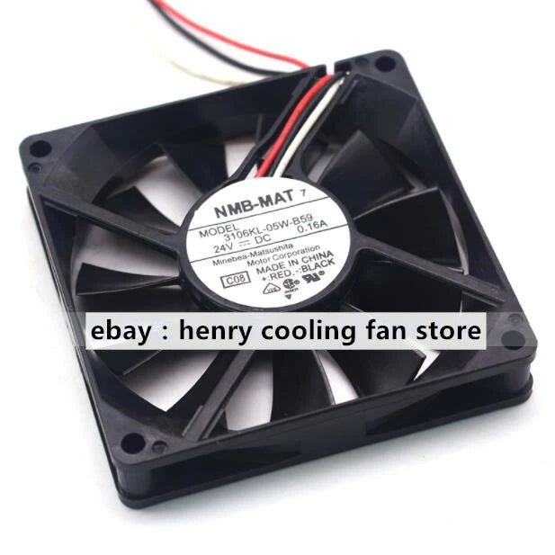NMB 3106KL-05W-B59 DC 24V 0.16A 80*80*15mm 3wire Cooling fan Ball bearing