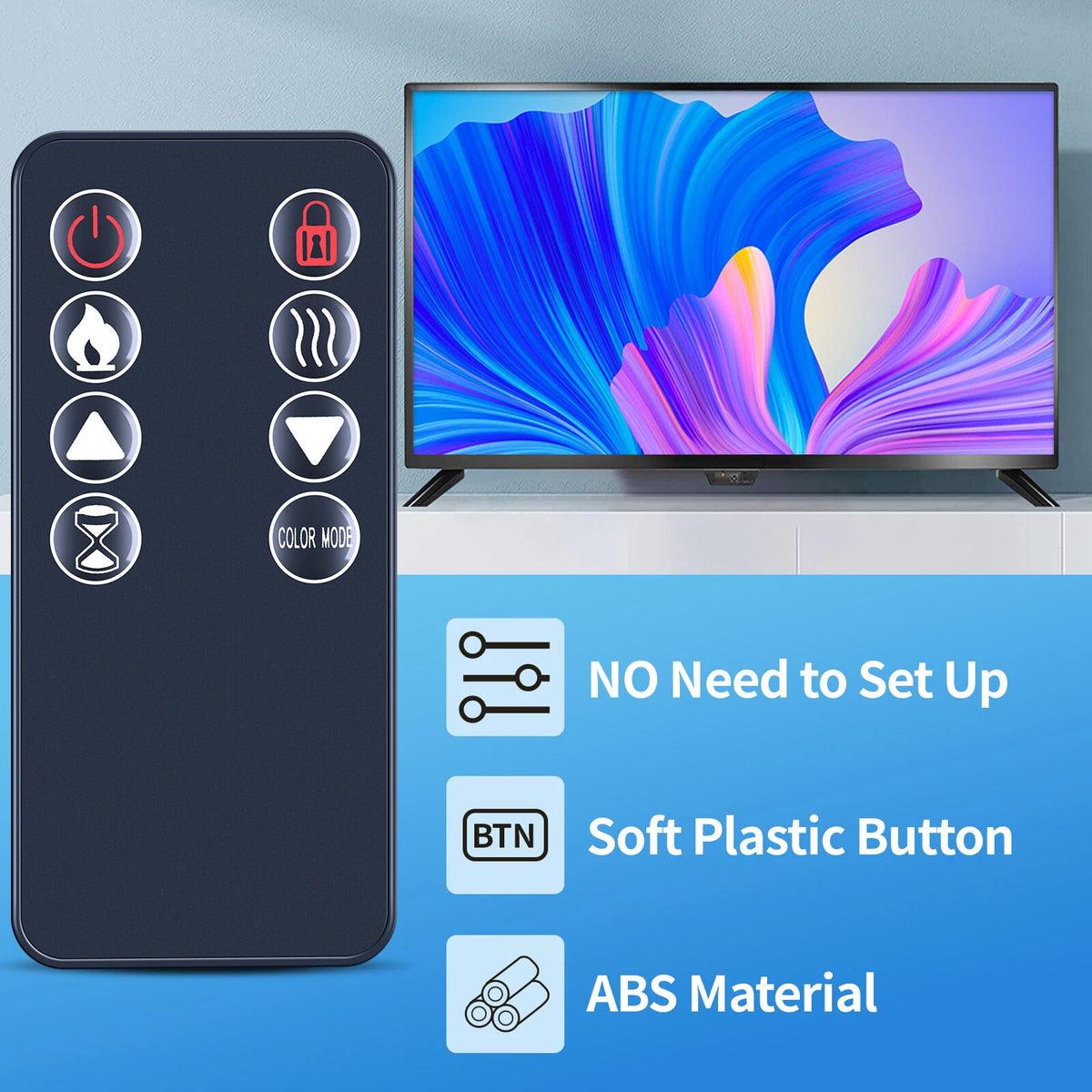 Replacement Remote Control For Various Recessed Mounted Electric Fireplace