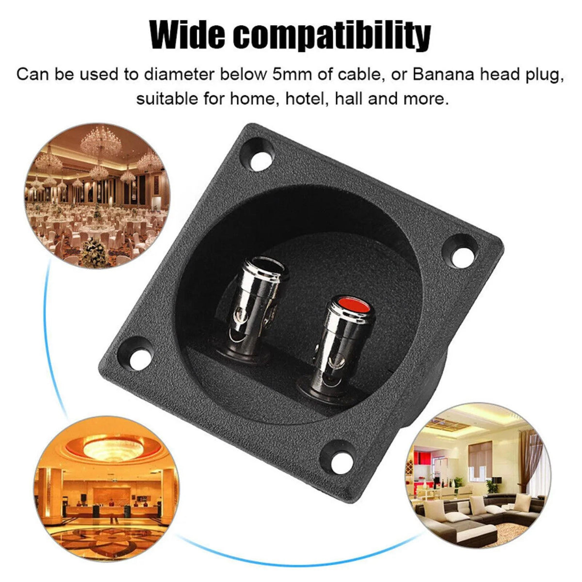 57 x 57 x 26mm Speaker Box Terminal 2-Wire Round Spring Cup Connector
