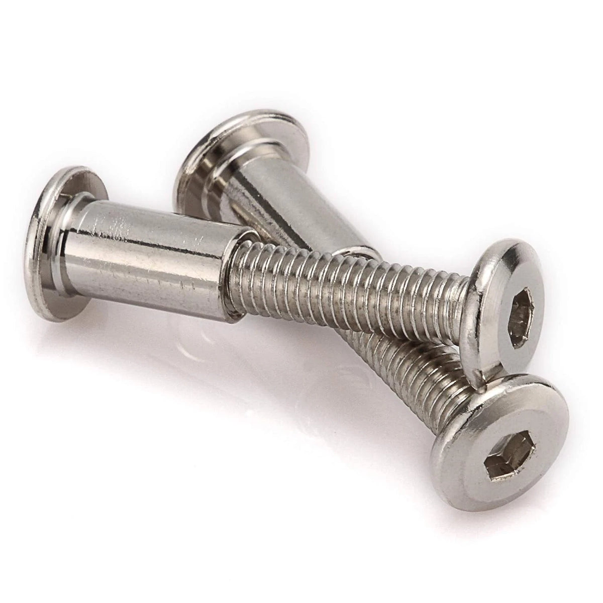 20pcs M6 Furniture Joint Connector Bolt & Cap Nut Kit Use for 30MM, Silver