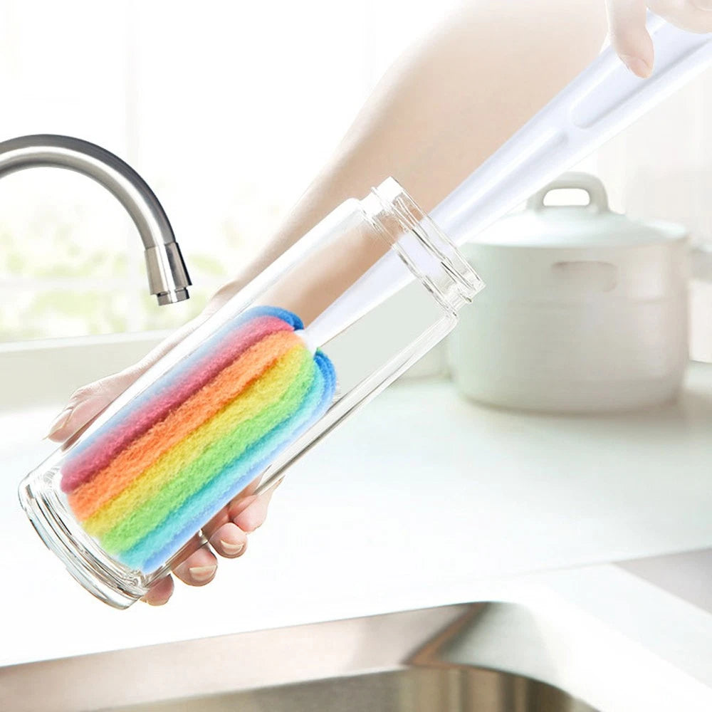 3PCS Cleaning Brush Bottle Scrubbers Sponge Cleaner for Coffee Glasses Washing