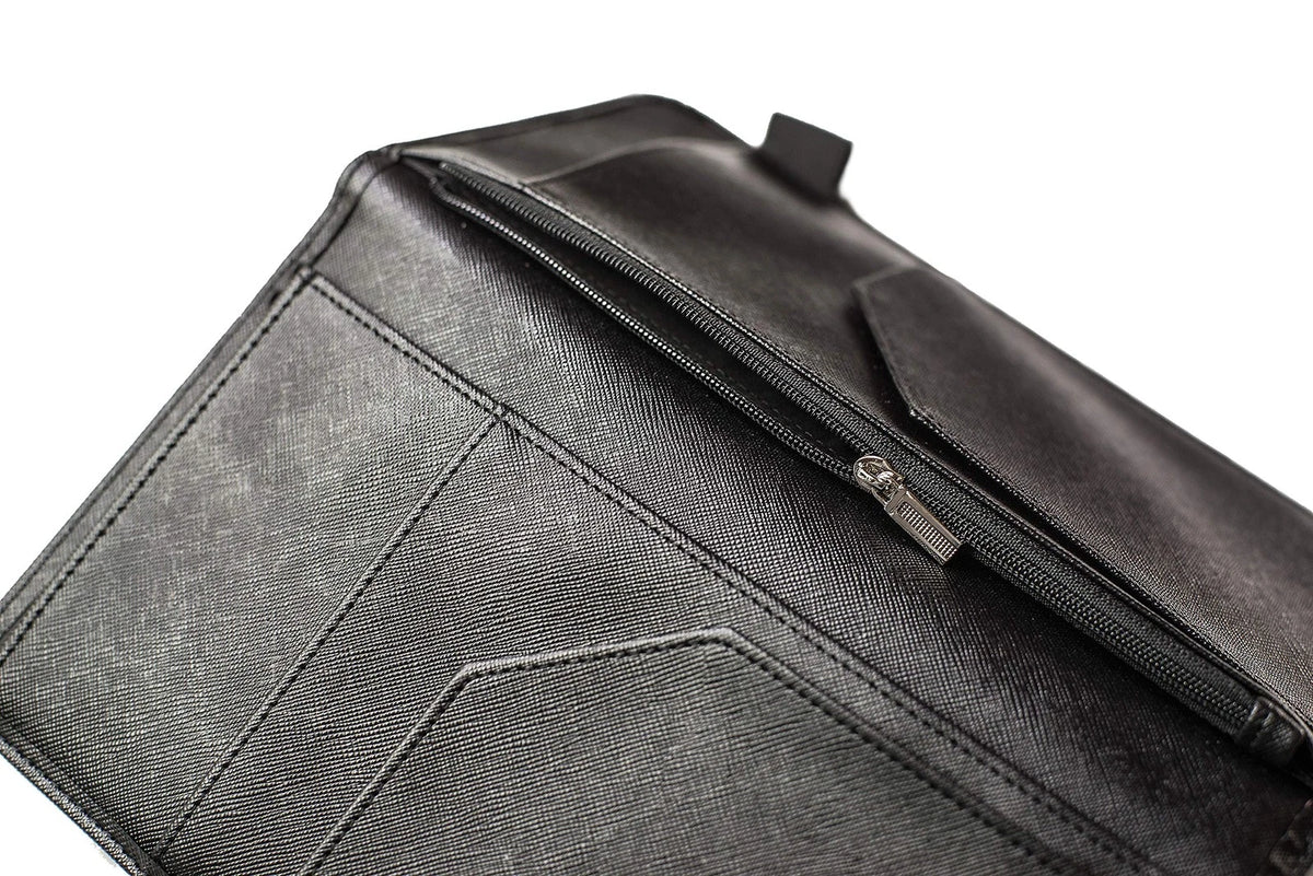 Server Book with Zipper Pocket and Magnetic Closure Booklet black